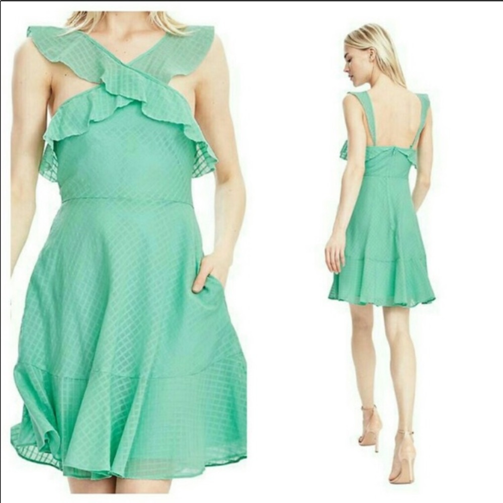 Banana Republic ruffle halter summer sun dress mint size 14